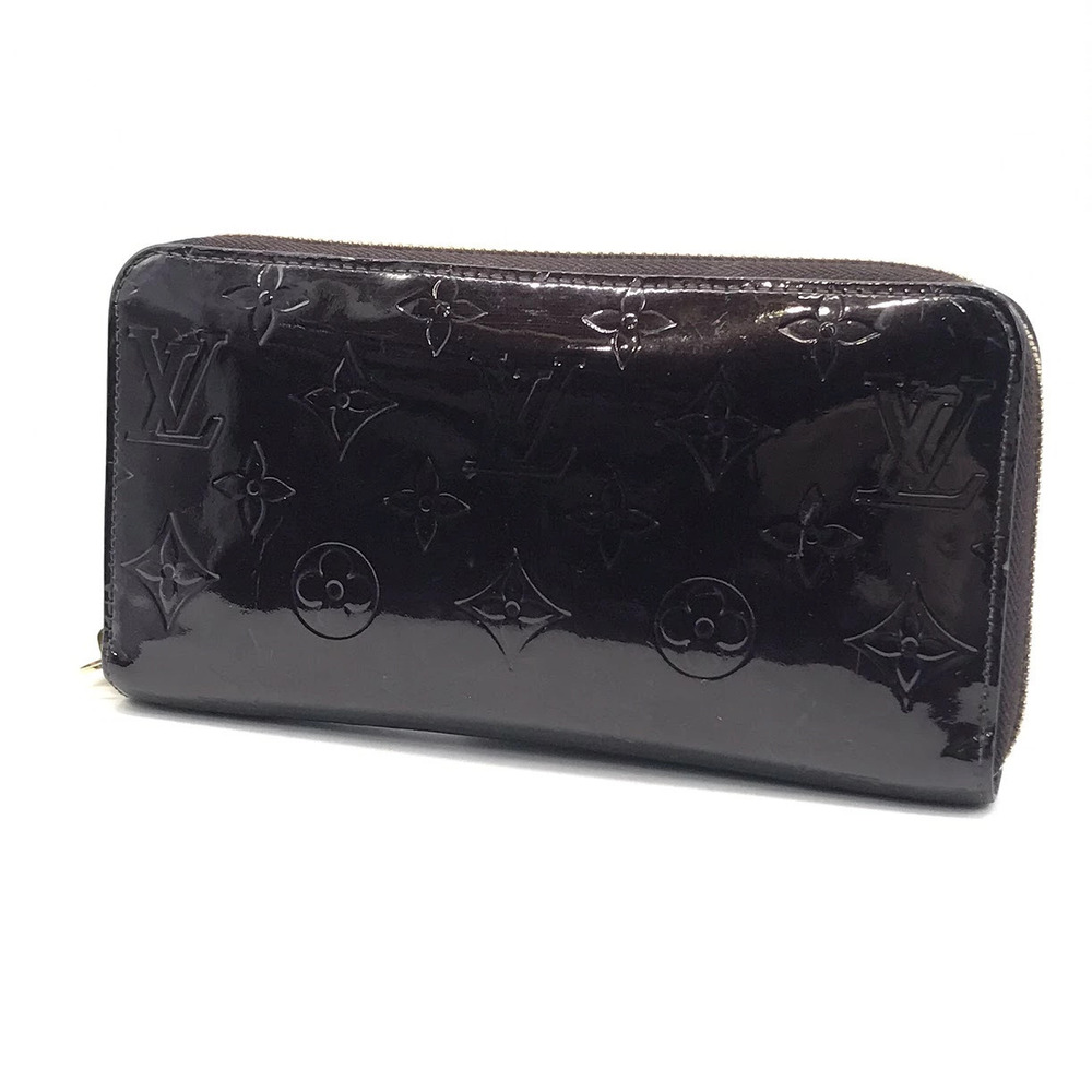 LOUIS VUITTON Vernis Zippy Wallet Round Zipper Long Amarante Purple